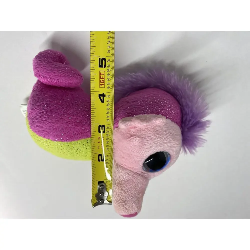 Wild Republic Sparkle Seahorse Plush Pink Green Beanbag 6.5 Inch